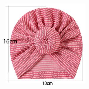 Chapeau Bébé WD-A508 Adorable Bonnet Turban Tricoté Couleur Unie Doux pour Nouveau-né Réglable pour Extérieur Fête Plage - Product Image 4