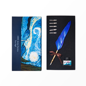 Pluma Estilográfica de Metal con Pluma de Pato, Estilo Británico Retro Europeo, Regalo para Estudiantes, Punta de 0.5mm - Product Image 2