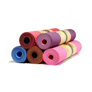 Fdfit thảm yoga tùy chỉnh in thân thiện với môi phòng tập thể dục dày TPE trong nhà phòng tập thể dục được sử dụng với logo