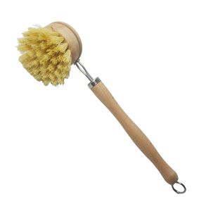 Cepillo de Limpieza de Fibra Natural de Bambú y Acero Inoxidable para Cocina, Tazones, Sartenes, Ollas y Platos - Product Image 2