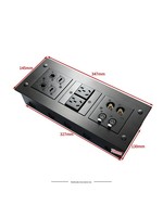 Panel de módulo de pared de aleación de aluminio engrosado con toma de corriente, red de audio y USB tipo D