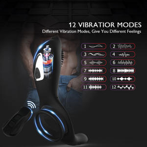 Einstellbare Größe Drahtlose Fernbedienung Silikon Penis Ring Doppel verriegelung & Mehr frequenz Vibration Delay Soft Seal - Product Image 3