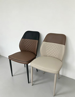 Chaise de salle à manger rembourrée à dossier haut, design luxueux et léger avec structure métallique robuste pour hôtel, banquet, restaurant