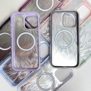 IMD quá trình vẽ một nửa cắt điện thoại trường hợp từ tính không dây sạc Acrylic + TPE cho <span class=keywords><strong>iPhone</strong></span> 16 15 Pro Max chống sốc - Product Image 3