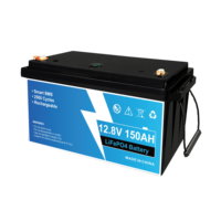 Batterie solaire LiFePO4 pour chariot de golf et AGV, 12,8 V 150 Ah, rechargeable, cycle profond, avec plus de 2500 cycles
