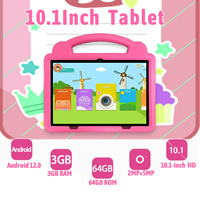 Tablette pour enfants 10,1 pouces 4G LTE Android 12 Double SIM Écran IPS 3 Go + 64 Go Jouet éducatif Cadeau pour enfants Anniversaire Noël OEM ODM