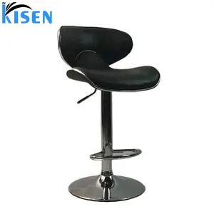 Kisen卸売高さ調節可能スイベルブラックレッドグレーホワイトバーチェアスツール美容とヘアサロン家具用