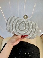 Sac à main élégant en perles 2026, pochette de soirée pour mariée, sac à main pour femmes, sac à main pour fête de mariage, chaîne épaule, paillettes, entièrement perlé