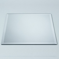 Plateau miroir personnalisé en verre rond carré biseauté de 3,0 mm avec cristaux