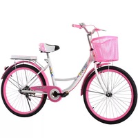 Vélo de ville classique écologique antidérapant 22/24 pouces, vélo de banlieue léger, selle réglable, freins avant/arrière pour adultes