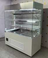 Réfrigérateur vitrine ouverte multi-étagères pour boulangerie, nouveau design 2026, avec rideau de fermeture