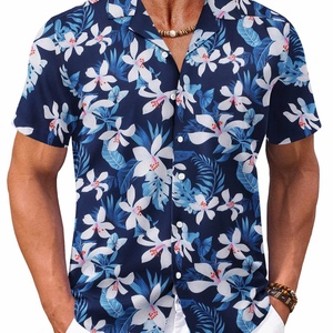 Camisa Hawaiana de Manga Corta con Cuello Alto y Logotipo Personalizado ODM para Hombre, Estampada, Transpirable, Tropical, para Vacaciones de Verano - Product Image 4