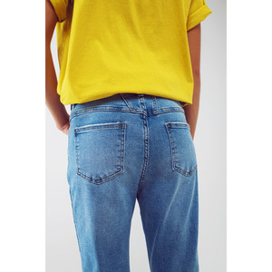 Jeans Regular Effetto Usurato in Lavaggio Azzurro Chiaro - Product Image 3