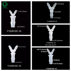 Y-type Tee Connector <b>PP</b> Plastic 1.6-9.5mm Barbed Fitting For Fluid Transfer Tubing Connection - Product Image 5