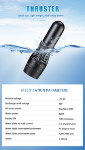 Skuter laut tahan air 400W, skuter laut kecepatan ganda, baling-baling bawah air, skuter kolam selam olahraga air ditingkatkan - Product Image 6