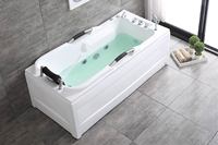 Baignoire d'angle autoportante moderne pour deux personnes avec hydromassage et double hydrothérapie en acrylique
