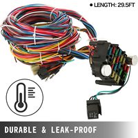 Kit Kabel Harness Tahan Air 21 Jalur Multiwarna 17 Sekring PBT/Nylon Karet untuk Mobil Chevrolet Mopar Hotrods Ford Chrysler General