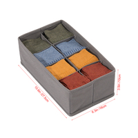 Lot de 4 compartiments de séparation de tiroirs pliables gris, organisateur de placard, sous-vêtements, organisateurs de placard, sous-lit