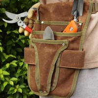 Sac banane Mydays pour extérieur et jardin, en toile cirée durable et imperméable, avec plusieurs poches et sangle réglable