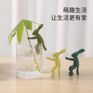 Rabbit Hydroponic Support Frame Fluorescent Yellow Emerald Green Dark Green Plant Stabilizer For Aquarium Potted Gardening - Product Image 5