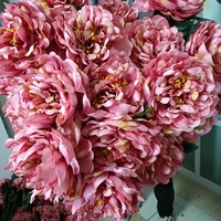Q-1090 Grande pivoine artificielle 18 cm Tête de fleur Pivoine en soie Fleurs à tige unique Décoration Pivoine Fleur artificielle