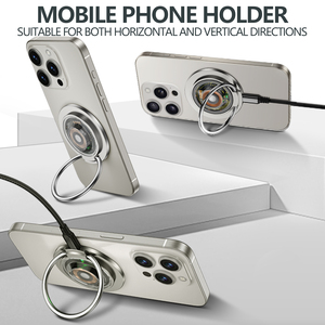 Chargeur sans fil magnétique intelligent pliable 15W avec anneau de protection Type C et support de téléphone pour <span class=keywords><strong>iPhone</strong></span>, montre, écouteurs et microphone - Product Image 5