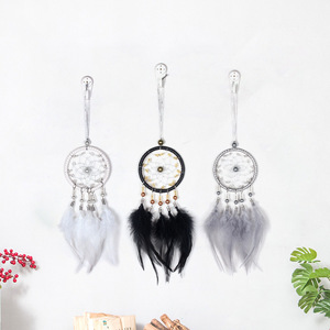 Atrapasueños creativo de plumas de pollo al por mayor, artesanías naturales para el hogar, decoración de pared del dormitorio, bolso atrapasueños para coche, adorno - Product Image 1