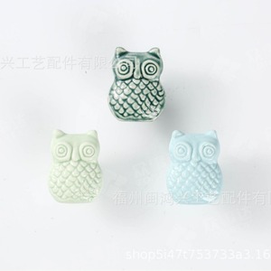 Owl <b>Ceramic</b> Furniture Handles Green Light Green Light Blue Minimalist Design <b>Drawer</b> Cabinet Door <b>Knobs</b> Durable Novelty Shape - Product Image 2