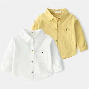 Boutique en ligne Chine : Chemise blanche unie élégante pour garçons, vêtements pour enfants, provenant d'un fournisseur chinois - Product Image 2