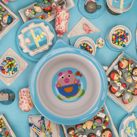 Bol d'alimentation pour enfants, 5.8 pouces, design de poignée ronde, en mélamine cochon rose, top vente en gros