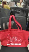 Sac fourre-tout en toile de coton rouge robuste avec logo personnalisé, poignée en sangle renforcée, intérieur spacieux à ouverture libre, fabricant OEM/ODM