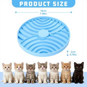 Bol de gamelle lente en silicone de qualité alimentaire, tapis à lécher antidérapant en spirale pour chiens et chats, facile à nettoyer, compatible lave-vaisselle - Product Image 3