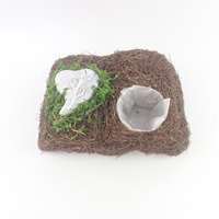 Pot de fleurs en rotin en forme de cœur, moderne et écologique, avec trous, pour une utilisation en extérieur et en intérieur