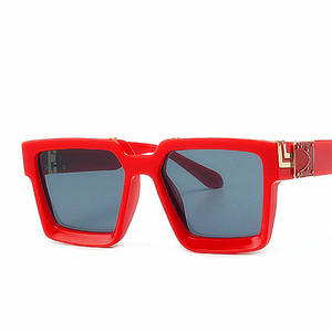 Lunettes de soleil carrées de luxe rétro pour femme avec logo personnalisé 2019, monture métallique, protection UV400, pour homme et femme, idéales pour la conduite - Product Image 5