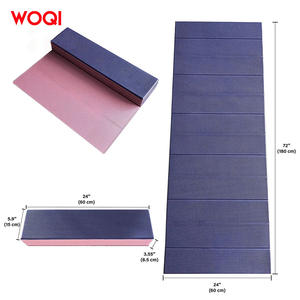 Tapis de yoga Woqi 6 mm d'épaisseur, pliable, bleu foncé, pour le fitness et le remodelage corporel - Product Image 2