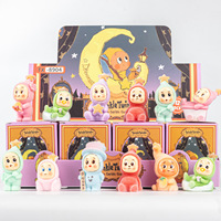 Lot de 12 figurines miniatures floquées de dessins animés, boîte mystère, jouets poupées surprise assorties, décoration de bureau, calendrier de l'Avent pour enfants, Halloween