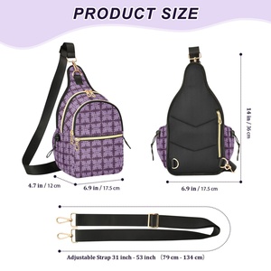 Hawaiian Purple Ulu <b>Leaf</b> Waterproof Polyester Waist Bag Sport Sling Bag Women Chest Bag Cross Body Bag for Workout Running - Product Image 3