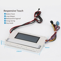 Miroir LED avec interrupteur tactile, haut-parleur Bluetooth, variateur d'intensité, six boutons avec affichage de l'heure et de la température pour miroir de salle de bain intelligent DC24V
