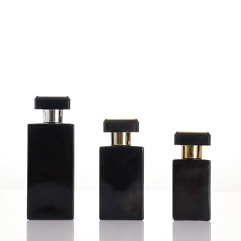 Bouteilles de parfum noires personnalisées de haute qualité de 30ml 50ml 100ml Concevez votre propre bouteille de parfum