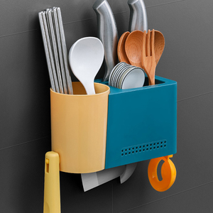 Wholesale Home Kitchen Silverware Flatware Caddy Holder <b>Storage</b> <b>Basket</b> Self Adhesive <b>Wall</b> Mounted Cutlery - Product Image 5