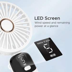 Ventilateur portable pliable à 5 vitesses, mini-ventilateur de poche 1200 mAh, rechargeable par USB, vente en gros usine - Product Image 2