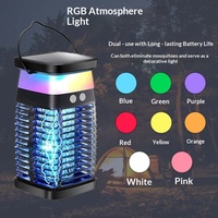 Cross-border New Solar Mosquito Killer LED purple Trap Fly Trap Outdoor Rechargeable Electric Shock Insecticidal Lamp CE