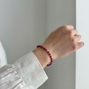 Dylam Classic Collection Women Fine Charm Jewelry Jewellery Daily Wear Natural <b>Red</b> Agate Apatite Stone Beaded Bangles <b>Bracelets</b> - Product Image 4