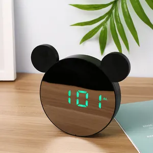 LED Digital Alarm Clock Large Screen Wall Clock Home Decor Snooze Light Table Electronic Kids Portable Smart Cartoon