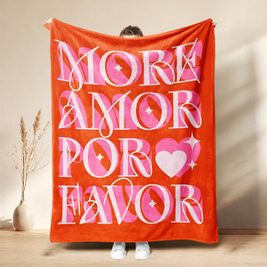 Couverture en flanelle personnalisée avec texte imprimé, couverture de repos, couverture de sieste, lavable en machine, résistante à la décoloration, pour la chaleur hivernale, vente en gros - Product Image 2