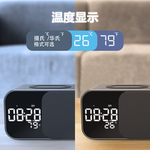 Dual Alarm Clock With Bluetooth Speaker Digital Display Usb Charging Bedroom Use WD 500 - Product Image 5