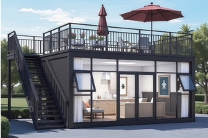 MHY 20ft 40ft Glas-Vorhangfassaden-Sandwichpaneel Modulares Containerhaus Geeignet für Büro-, Gewerbe- und Wohnnutzung - Product Image 4