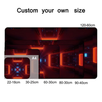 Alfombrilla de Ratón para Juegos de Anime Grande con Imagen Personalizada, Diseño Abstracto Geométrico Negro XXL, Base de Goma, Bordes Cosidos, Precio de Fábrica