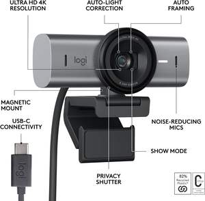 <span class=keywords><strong>Logitech</strong></span> เว็บแคมสตรีมมิ่ง MX <span class=keywords><strong>BRIO</strong></span> Ultra HD <span class=keywords><strong>4K</strong></span> เว็บแคม USB-C 1080P 60 fps - Product Image 3
