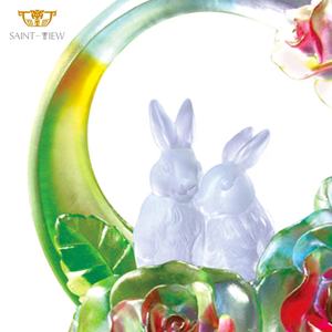 Trophée en cristal fait main pour Halloween 2023, décoration de bureau, lapin du zodiaque, personnalisé, moderne, luxe, haute qualité, vente en gros - Product Image 2